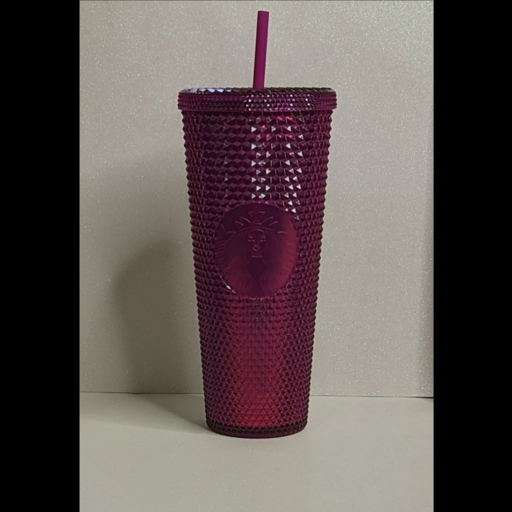 Starbucks Pink Bling Berry Blast Cold Cup Studded Venti Tumbler 24oz